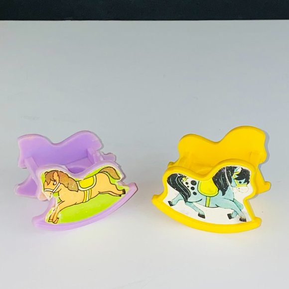 Fisher Price Little People Lot of 2 Rocking Horses Dollhouse Toy Furniture Kids - Picture 2 of 11